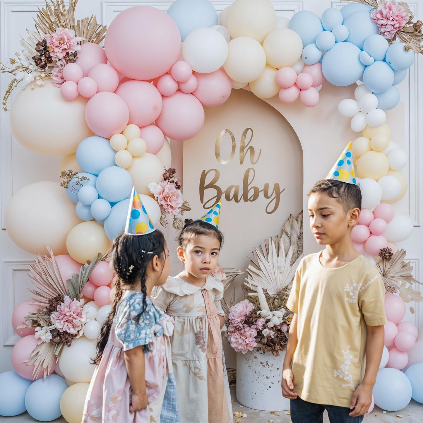 Ivory White Balloon Arch Kit,Boho Balloon Garland with Pastel Orange Cream Beige Champagne Gold White Sand Balloons for Neutral Baby Shower Wedding Boho Bridal Party Decorations