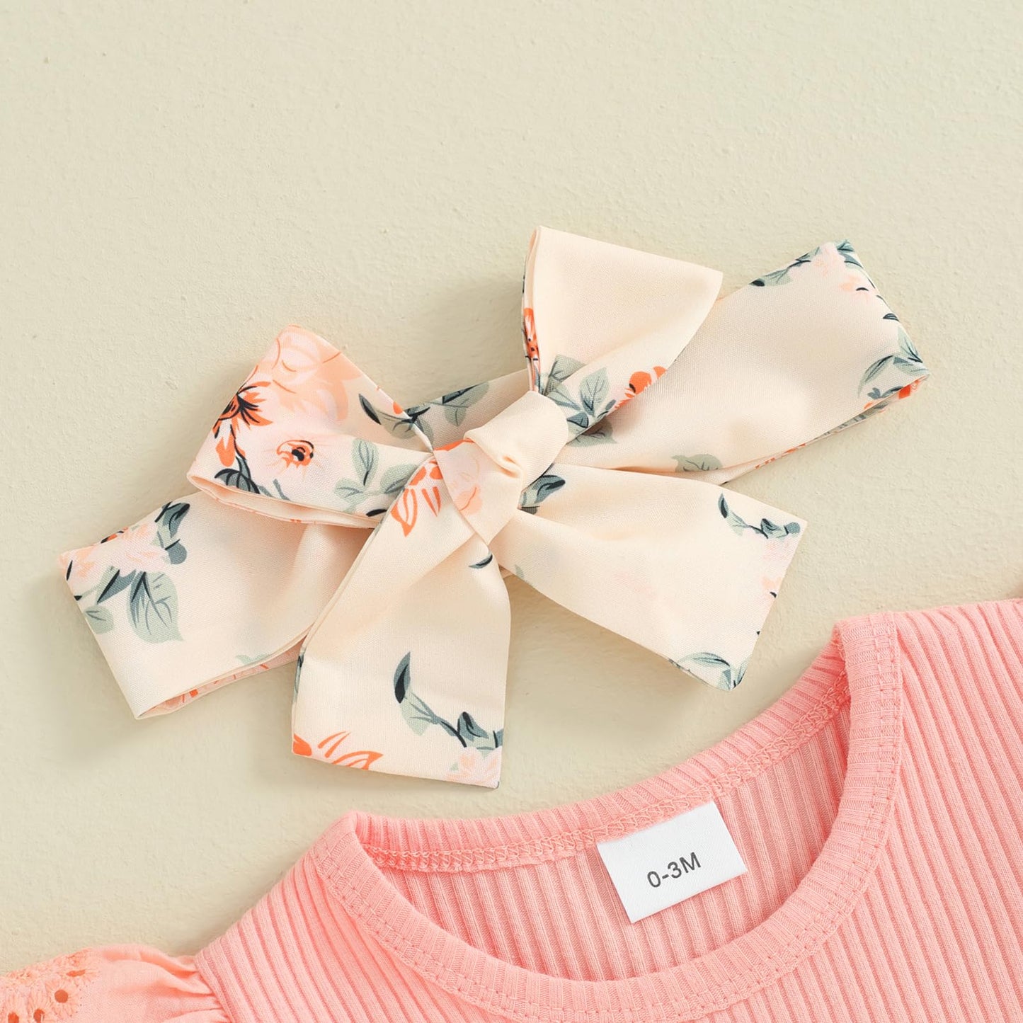 Hello World Newborn Outfit Baby Girl Going Home Outfit Ruffle Ribbed Romper Top Floral Pants Set Cute Summer Clothes