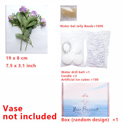 Artificial Phalaenopsis with Candles Diamond Lace Nearly Natural Orchid for Table Centerpiece Wedding Party Home Bar Restaurant Festival Decoration Pink Suit
