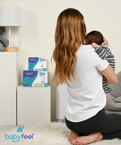 Babyfeel Refills for DEKOR PLUS Diaper Pails, 8 Pack, Exclusive 30% Extra Thickness, Fresh Powder Scent, Holds up to 4640 Diapers