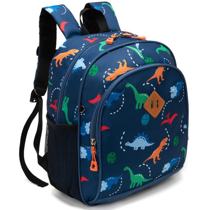 Toddler Backpack for Boys, 12 Inch Kids Dinosaur Backpack for Preschool or Kindergarten, Black