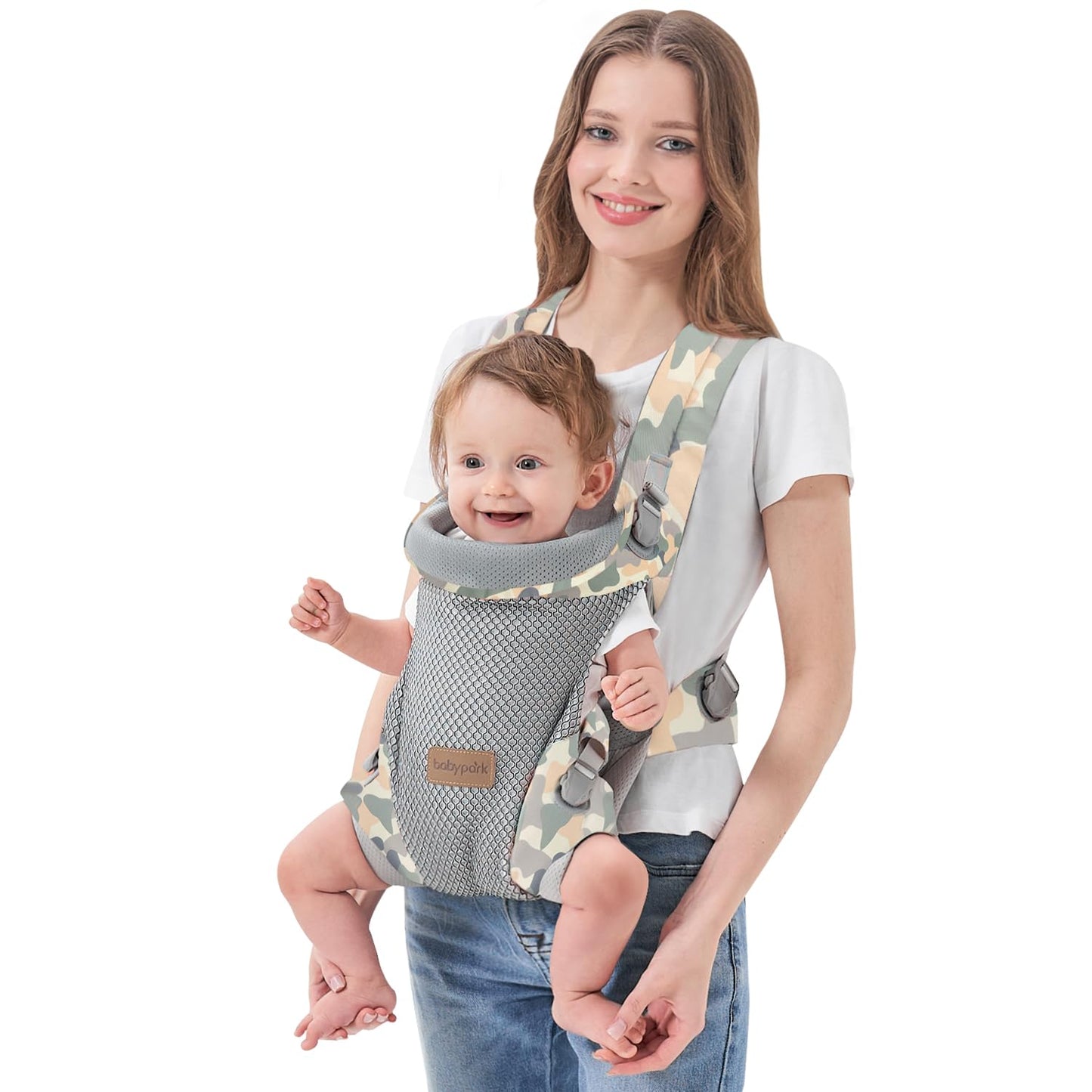 3-in-1 Baby Carrier Newborn to Toddler - Ergonomic(7.5-45lbs),Cozy Baby Carrier，Enhanced Lumbar Support，Easily AdjustableLightweight & Breathable Child Carrier(Camouflage)
