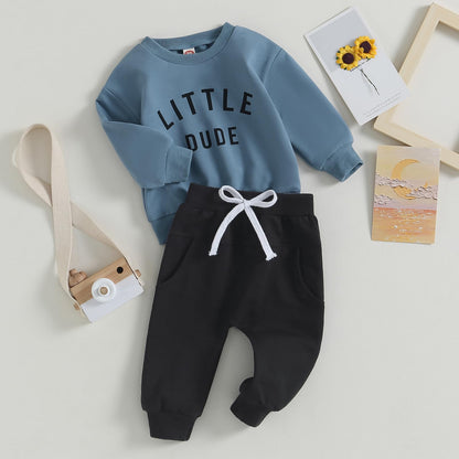Toddler Boy Clothes Pretty Fly for A Little Guy Outfit Long Sleeve Sweatshirt Top Jogger Pants Cute 2Pcs Set 0-3T