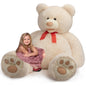 HollyHOME 6ft Teddy Bear Giant Teddy Bear Stuffed Animal with Embroidered Paws Holiday Valentine's Toy Gift for Girlfriend Kids 72 inches Brown