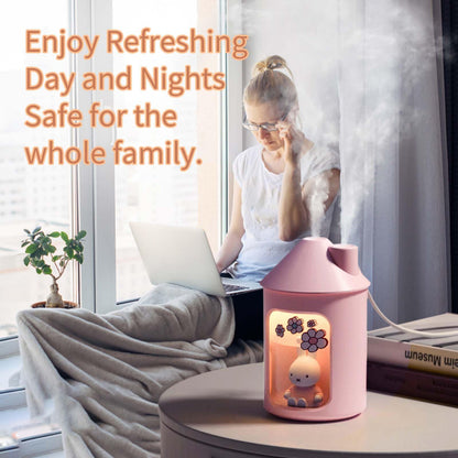 Mipow x miffy BTA700M Cool Mist Humidifier for Bedroom,Ultrasonic Quiet Humidifier with Night Light,450 ML Double Spray Humidifiers for Nursery,Office Indoor Plants (Pink)