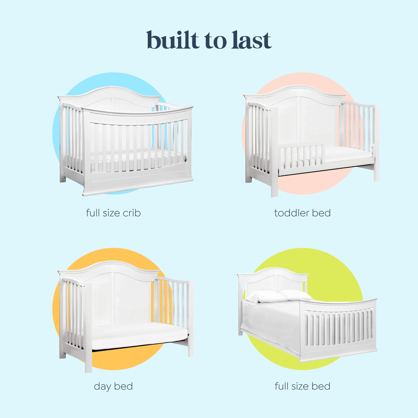 DaVinci Meadow 4-in-1 Convertible Crib in White, Greenguard Gold Certified