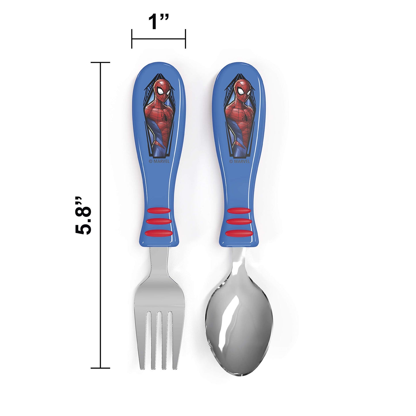 Zak Designs 5-Piece Dinnerware Set, Baby Shark - Durable Plastic & Stainless Steel - Includes Water Bottle, 8-Inch Plate, 6-Inch Bowl, Fork & Spoon - Suitable for Kids Ages 3+