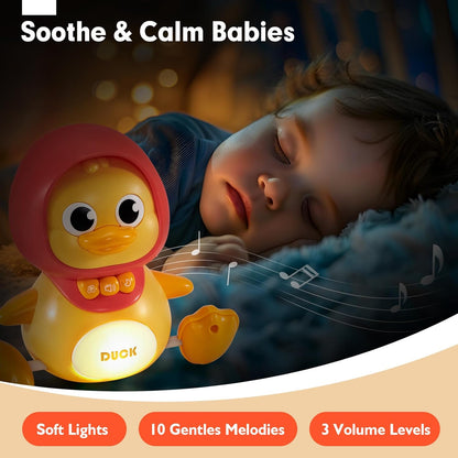 hahaland Crawling Baby Toys 6-12 Months - 3 PCS Musical Mother Duck and Ducklings Toy - Tummy Time Toys Moving Developmental 7 8 9 10 Month Old Toy Must Haves - Shower Gifts Dancing Duck for Babies