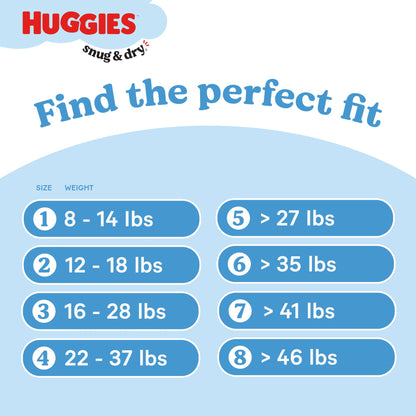 Huggies Size 1 Diapers, Snug & Dry Newborn Diapers, Size 1 (8-14 lbs), 38 Count, Packaging May Vary