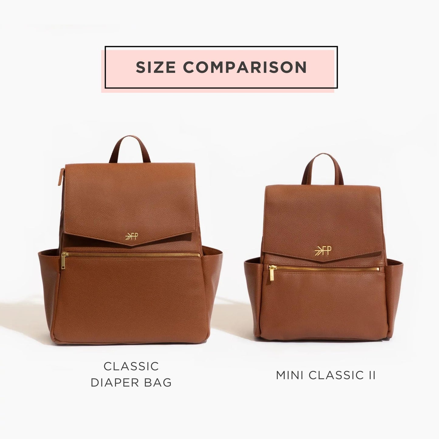 Freshly Picked Mini Classic Diaper Bag Backpack, Vegan Leather Baby Diaper Bag, Backpack Diaper Bag for Women (Aspen)