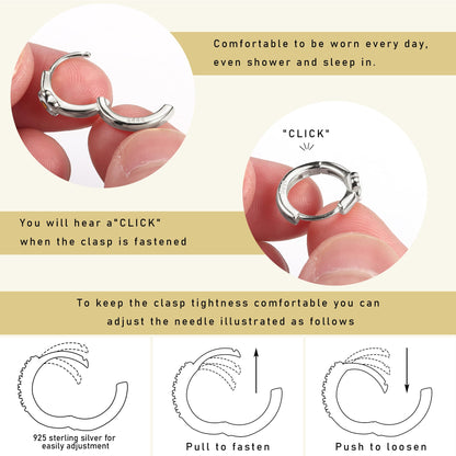MILACOLATO 925 Sterling Silver Small Hoop Earrings Toddler 18K Gold Plated Daisy Earrings Pink Yellow FLower Huggie Hoop Earrings for Women Hypoallergenic Earrings for Sensitive Ears
