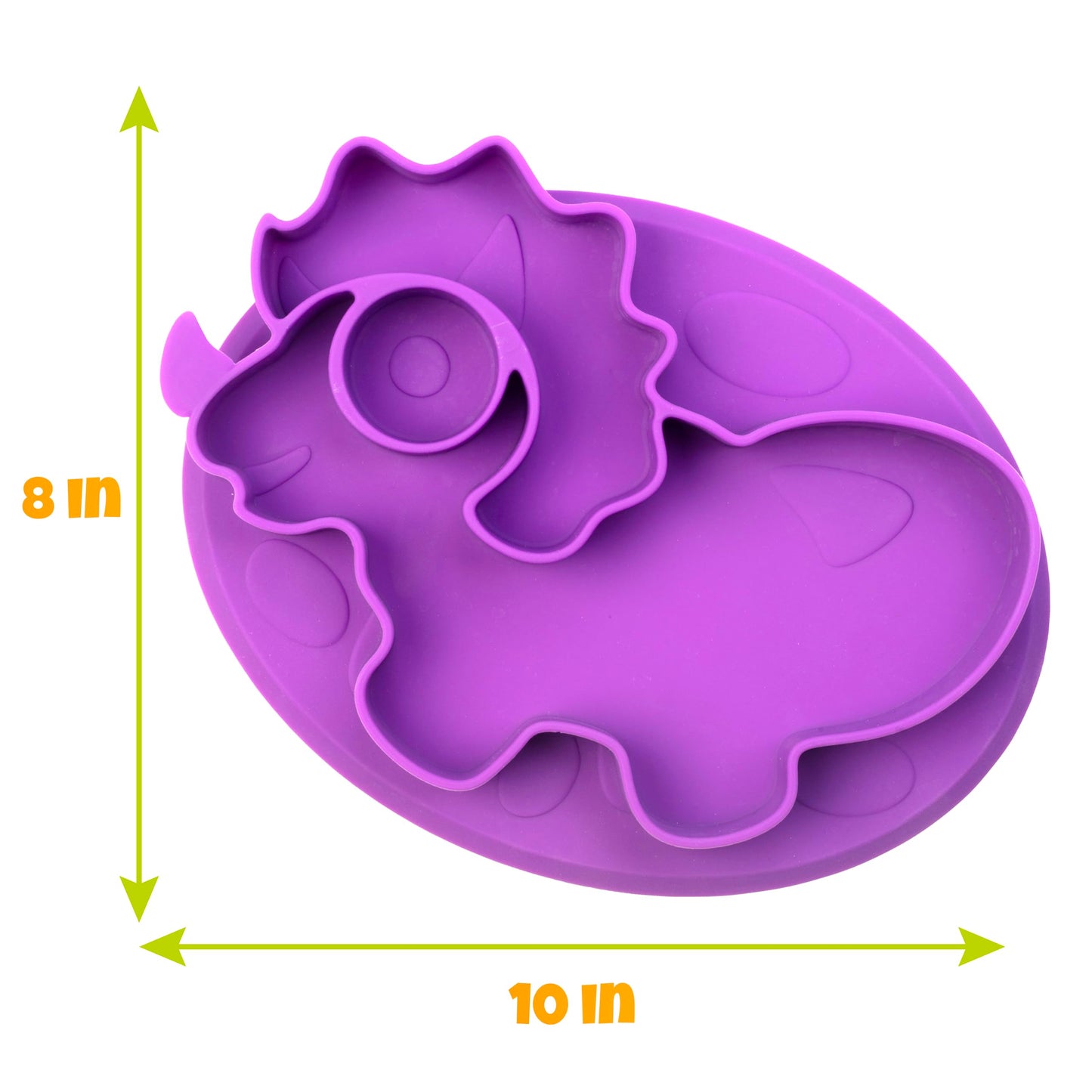 Animal Silicone Compartment Plates- 3 PK Lion, Monkey, Elephant- Large Divided Sections for Easy Grabbing Baby Food Training, Non-Slip Unbreakable Material, Flexible Shapes for Toddlers, Kids-BPA Free