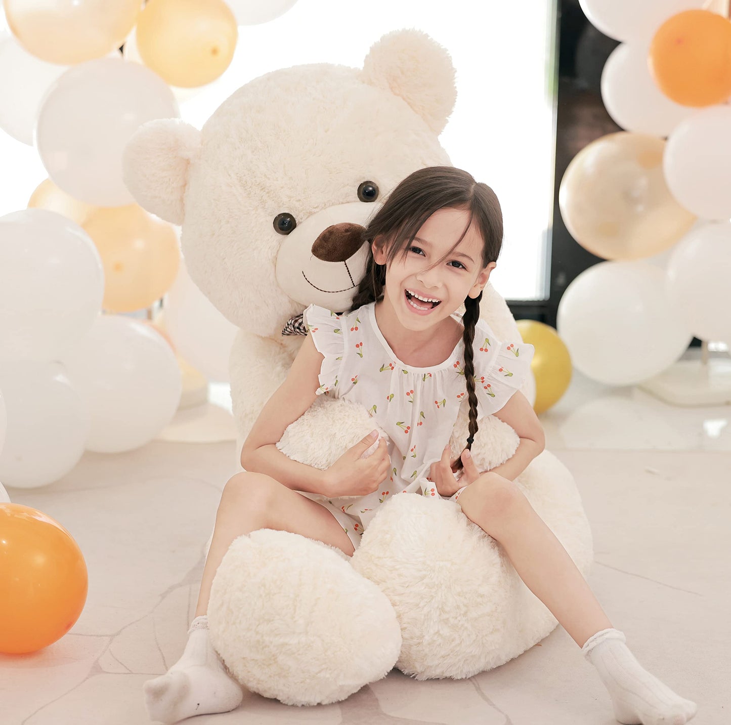 Poutmac Big Pink Teddy Bear 4Ft Giant Stuffed Animal Plush Toy for Girlfriend Women Kids for Valentines Christmas Birthday