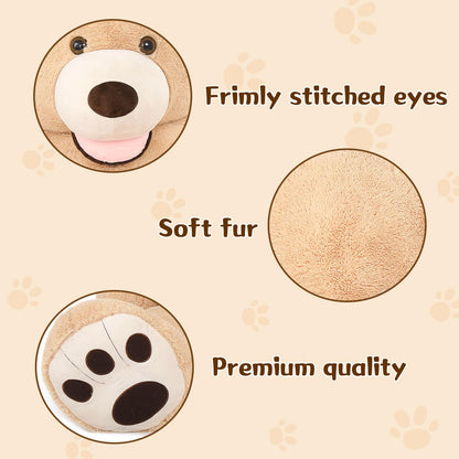 MorisMos Smile Giant Teddy Bear, 51inch Large Stuffed Bears with Big Footprints, Big Stuffed Animals Cuddly Plush Gifts for Girlfriends, Boyfriend, Dark Brown
