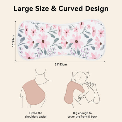 Yoofoss Baby Burp Cloths 5 Pack Burping Cloths for Babies Boys Girls Large 21''X10'' Extra Soft and Absorbent Flowers