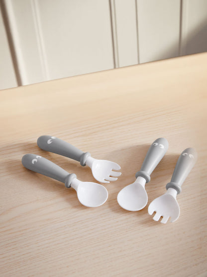 BabyBjörn Baby Spoon and Fork, 4 pcs, Powder Green