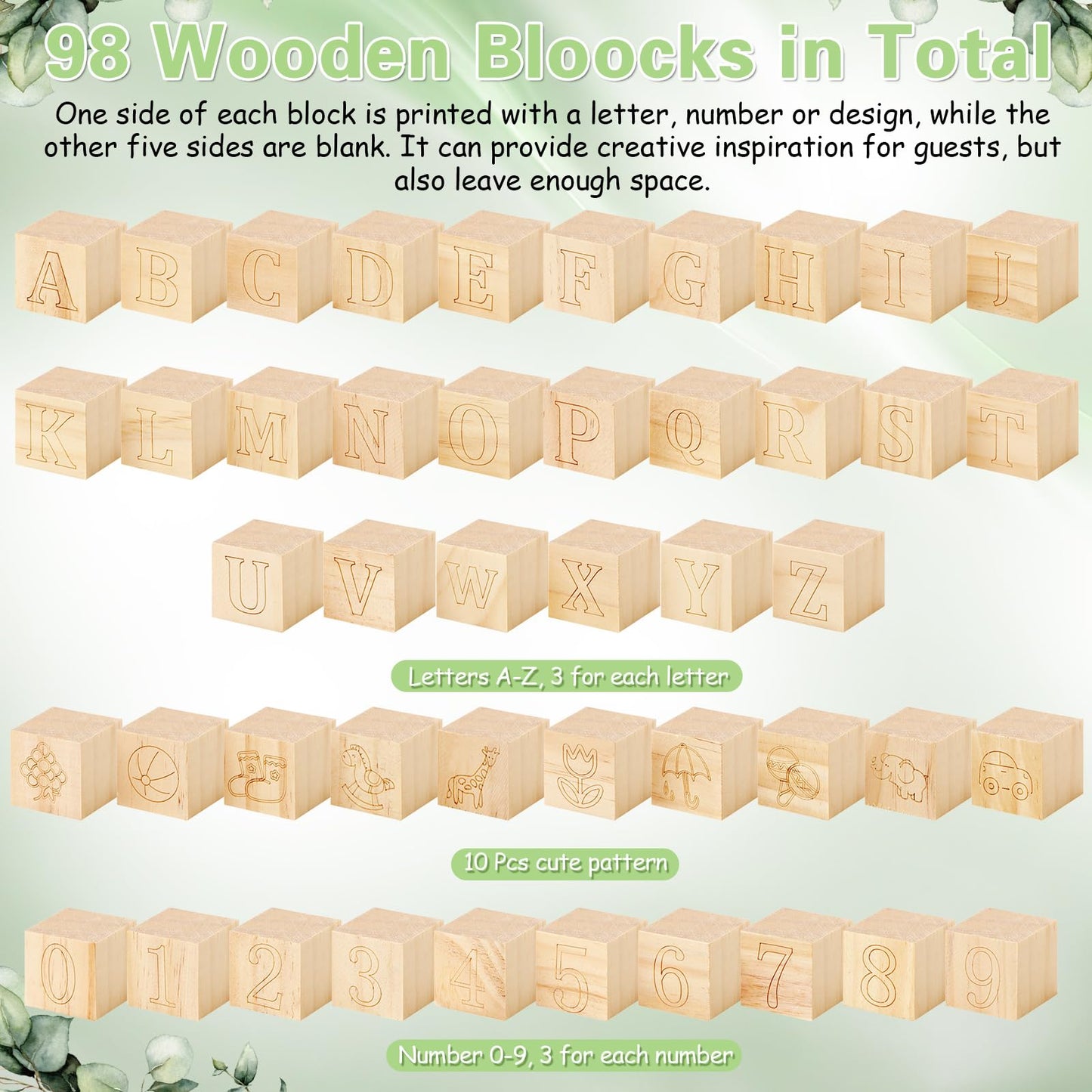 Marsui 136 Pcs Baby Shower Blocks to Decorate Game Kit Includes 98 Wooden Blocks, 36 Markers, 1 Game Sign, 1 Storage Box for Baby Shower Gender Reveal Activity Party Decorations(Pink Elephant)