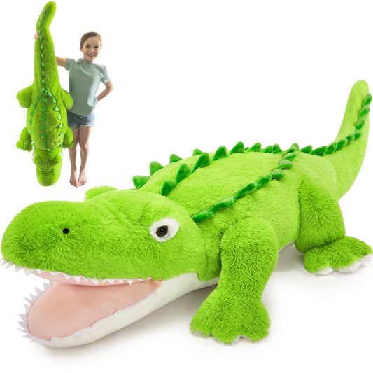 Tezituor 51 inch Giant Alligator Stuffed Animal, 4ft Large Stuffed Crocodile Plush Toy, Hugging Soft Alligator Plush Pillow for Girls Boys