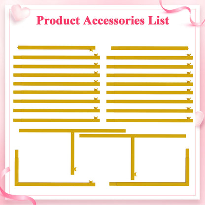 Wokceer Wedding Arch Backdrop Stand Square 6.6FTx6.6FT Gold Metal Balloon Arch Stand Garden Arbor Backdrop Frame for Wedding Birthday Party Baby Shower Photo Booth Background Decoration