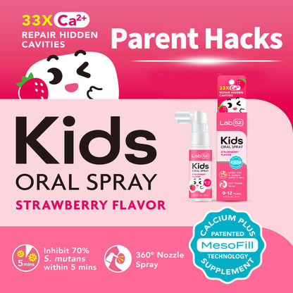 LAB52 Kids Oral Spray, Toddler Toothpaste Helper for Cavity Repair and Fresh Breath, Children Anticavity with Fluoride Free for Newborn to Preschoolers, Xylitol Vanilla Flavor