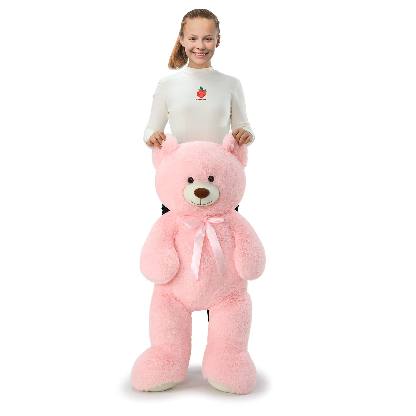 Tezituor 59" Gaint Teddy Bear Stuffed Animal,5ft Life Size Big Teddy Bears,Light Brown Cute Soft Plush Toy,Gifts for Kids Girls Boys Girlfriend Valentine,Christmas,Birthday,Baby Shower,Wedding Party