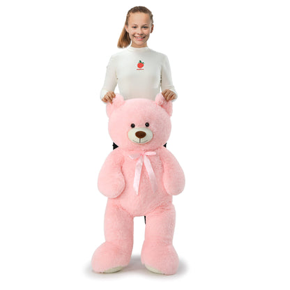 Tezituor 59" Gaint Teddy Bear Stuffed Animal,5ft Life Size Big Teddy Bears,Light Brown Cute Soft Plush Toy,Gifts for Kids Girls Boys Girlfriend Valentine,Christmas,Birthday,Baby Shower,Wedding Party