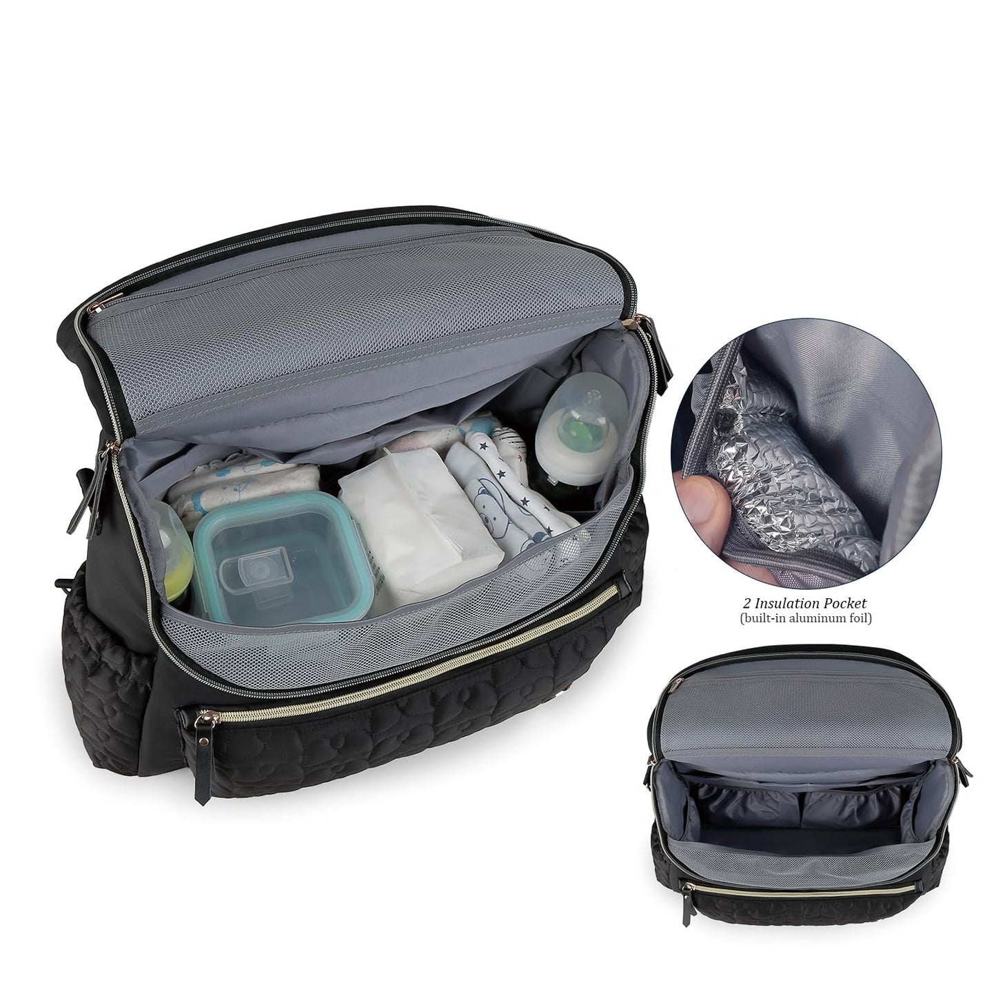Lmbabter Diaper Bag Backpack Convertible Messenger Bag Travel Backpack Maternity Bags Stylish Baby Bag with Changing Pad for Mom (Brown)