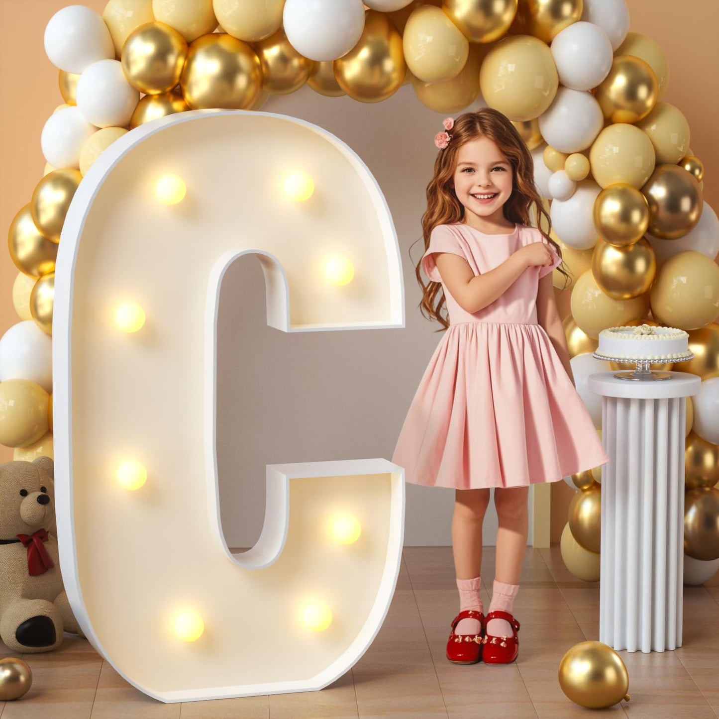 imprsv Marquee Light Up Letters, 3FT Mosaic Letters with Light for Baby Shower Graduation Party Decor, Large A for Engagement Wedding Party Decorations (Need to Assemble)
