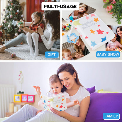 Baby's My First Photo Album for Baby Holds 21 4x6 Photos, Baby Photo Album Soft Cloth Family Book, My First Family Album for 4x6 Baby Shower Kids Toddlers Family Pictures, Toddler Photo Album (Blue)