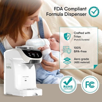 Formula Maker Machine - Accurate WiFi Formula Dispenser with Inbuilt Sensors to Prevent Malnutrition - Instant Heating & Automatic Mixing - Quick Warm Bottle W/Free Mobile App