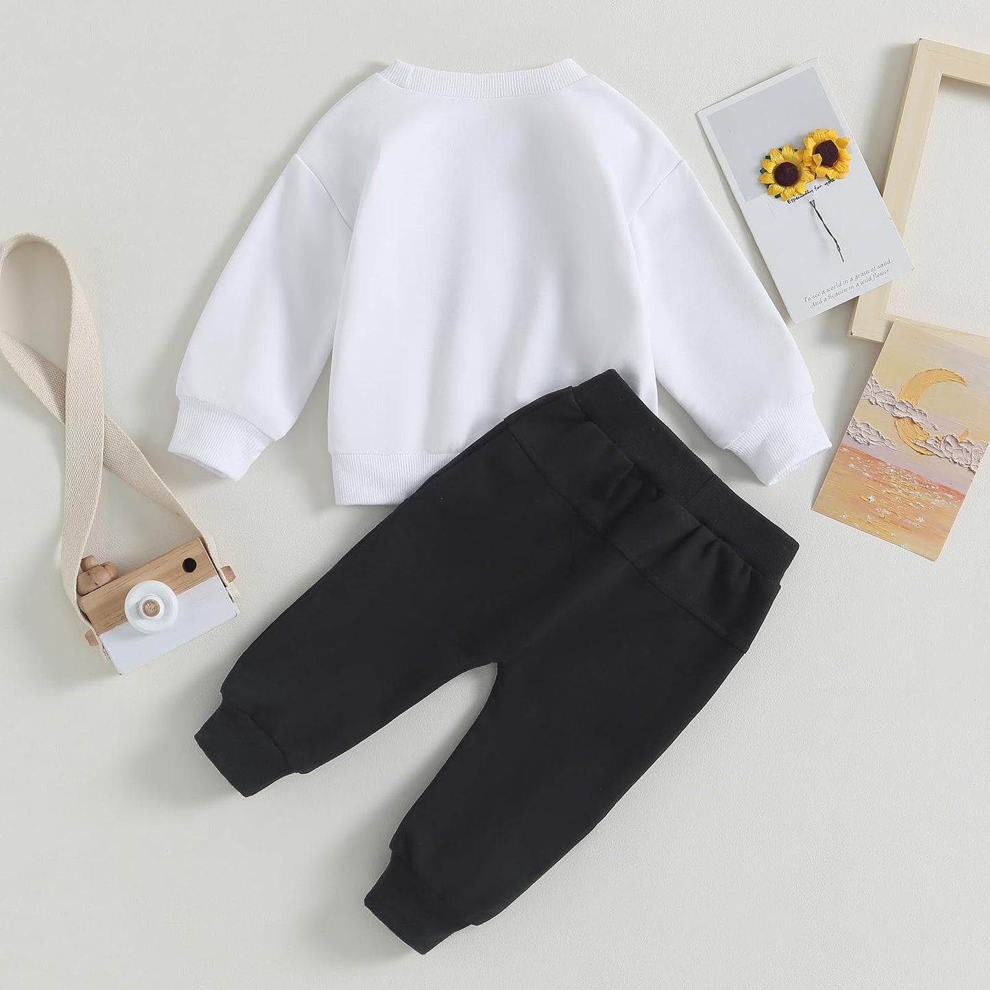 Toddler Boy Clothes Pretty Fly for A Little Guy Outfit Long Sleeve Sweatshirt Top Jogger Pants Cute 2Pcs Set 0-3T