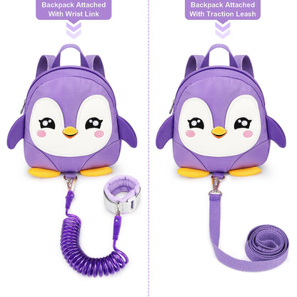 Accmor Toddler Harness Backpack Leash, Cute Dinosaur Backpacks with Anti Lost Wrist Link, Cute Mini Child Backpack Wristband Tether Strap and Protection Leashes for Boys Girls Aged 1-3 Years