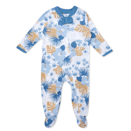 HonestBaby Sleep & Play Footed One-Piece Pajama Sleeper 100% Organic Cotton, Baby Boys