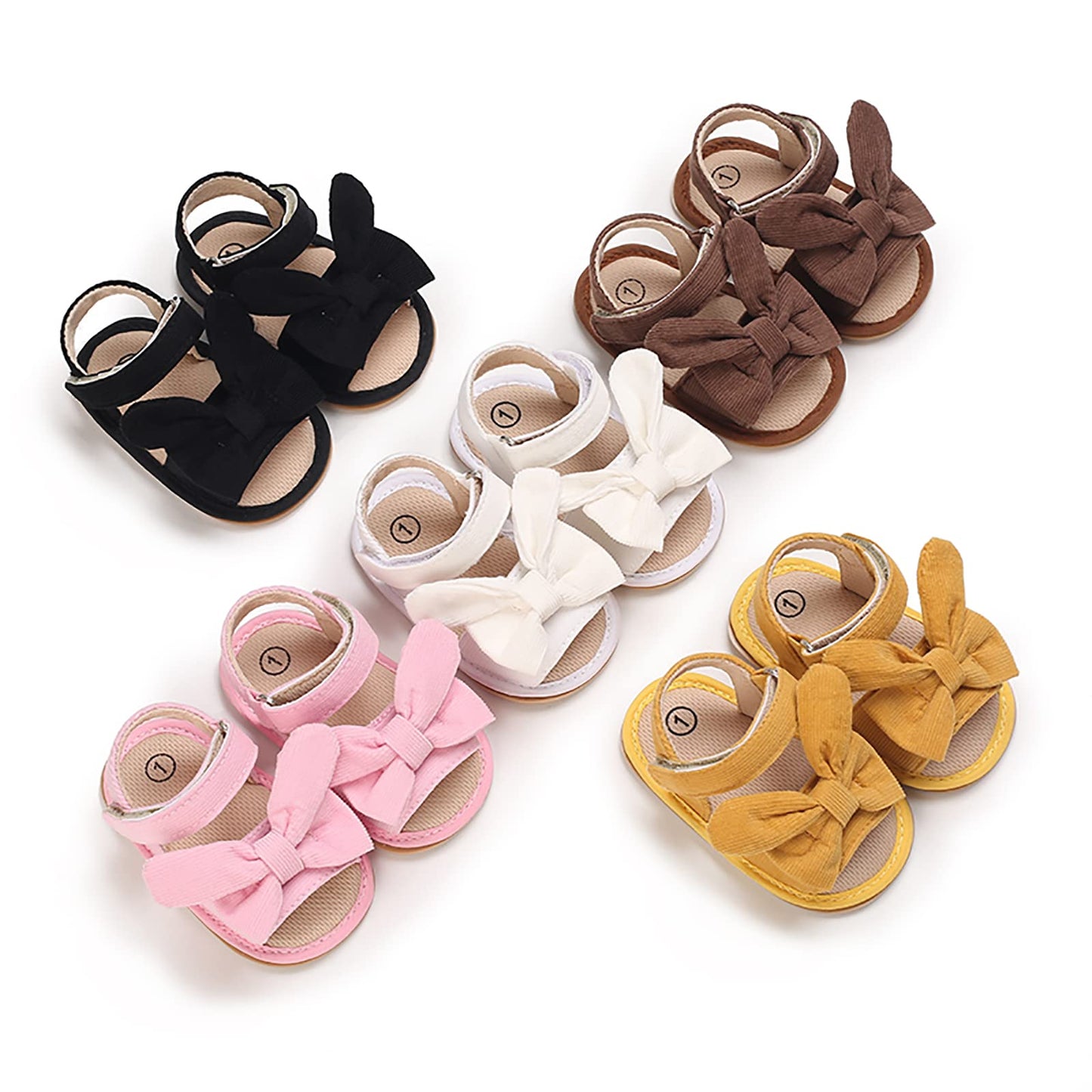SOFMUO Baby Girls Sandals Premium Soft Sole Infant Indoor Flat Newborn Slippers Lightweight Comfort Toddler Summer Princess Dress Shoes