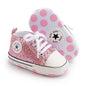 Unisex Baby Girls Boys Canvas High-top Shoes, Newborn Infant Anti-Slip Soft Sole Frist Walking Breathable Sneakers