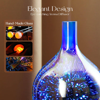 Porseme 3D Essential Oil Diffuser Cool Mist Humidifier Ultrasonic Aromatherapy Diffuser,150ml Last 6h,Auto Shut-Off,Air Refresh,Decoration for Home,Office,Yoga,Baby,Sleep