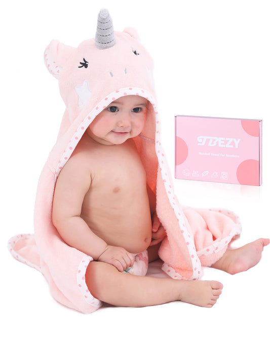 Baby Hooded Towel with Unique Animal Design Ultra Soft Thick Cotton Bath Towel for Newborn (Bunny)
