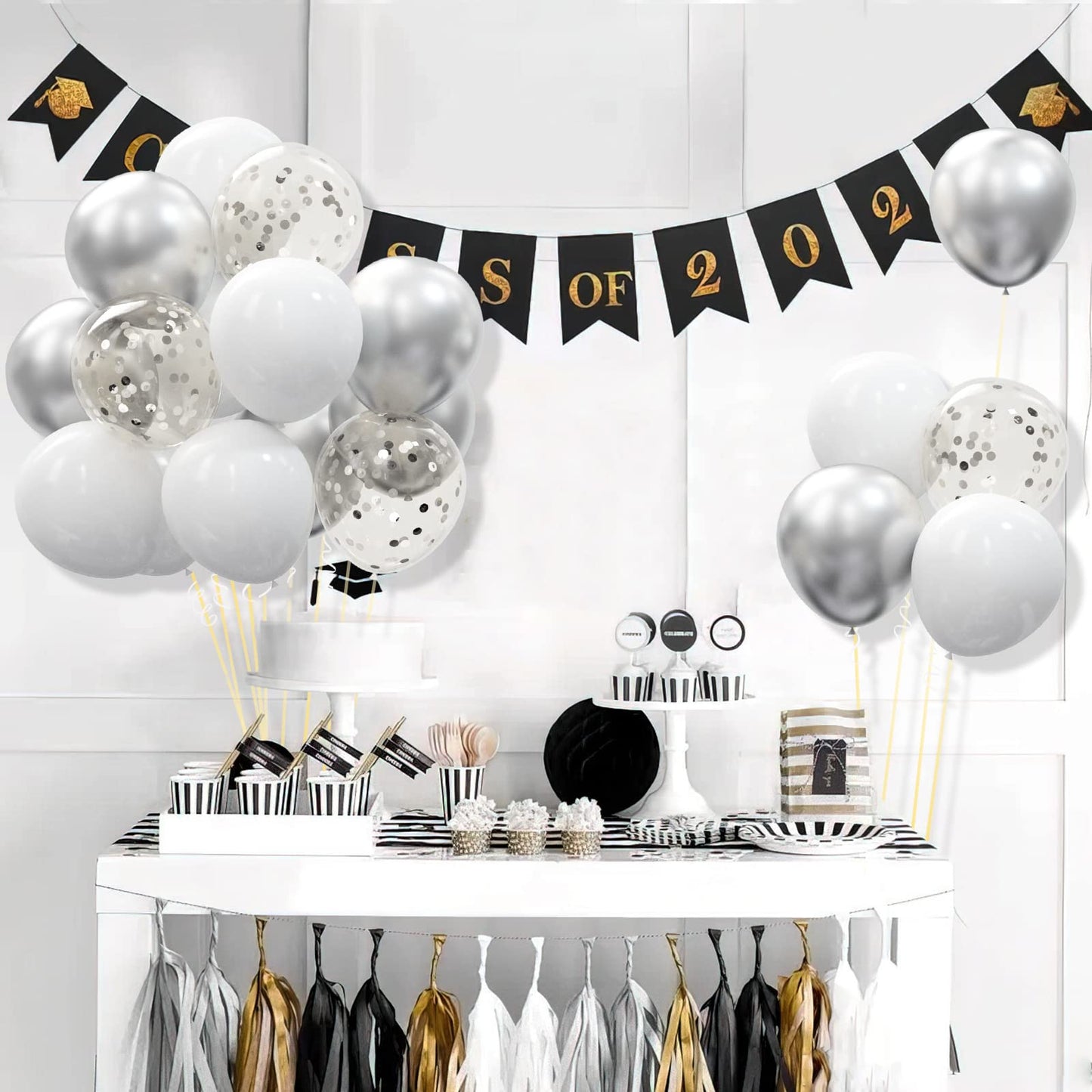 OuMuaMua 62Pcs Pink Gold Confetti Latex Balloons Kit, 12 Inch Pink White Gold Helium Balloons Party Supplies for Confession Proposal Wedding Girl Birthday Baby Shower Party Decoration