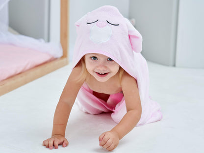 HIPHOP PANDA Hooded Towel - Rayon Made from Bamboo, Bath Towel with Bear Ears for Newborn, Babie, Toddler, Infant - Absorbent Large Baby Towel - Yellow Duck, 30 x 30 Inch