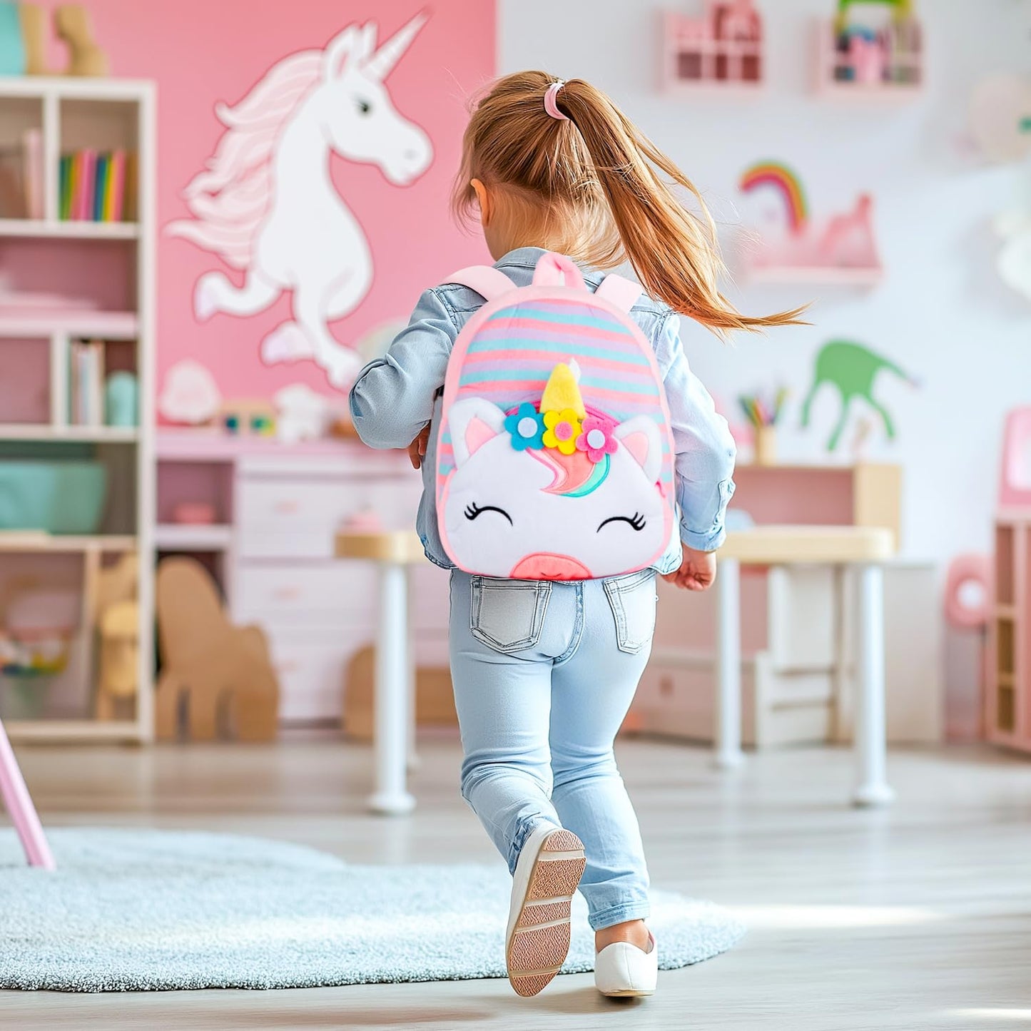 HONGTEYA Toddler Backpack Plush Backpack for Kids Soft Mini Backpack for Girls Animal Elephanet Doll Toys Birthday Easter Christmas kids for Age 1 2 3 4 5