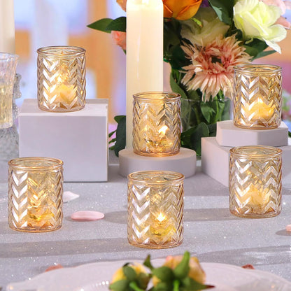 LAMORGIFT 12 PCS Blue Tealight Holders - Blue Votive Candle Holders for Wedding Party Decorations - Bulk for Wedding Reception, Bridal Shower, Baby Shower Party Decor