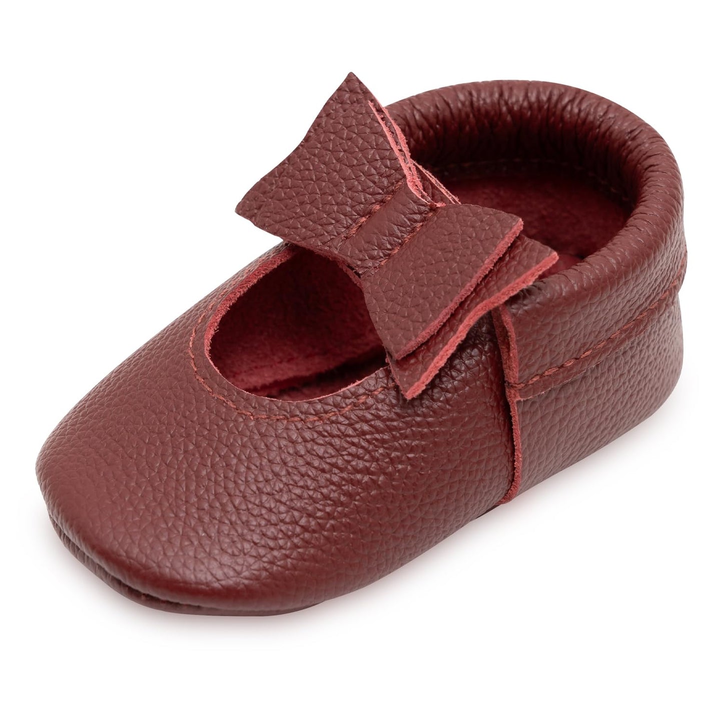 BirdRock Baby Bow and Knot Moccasins - Genuine Leather Baby Girl Shoes