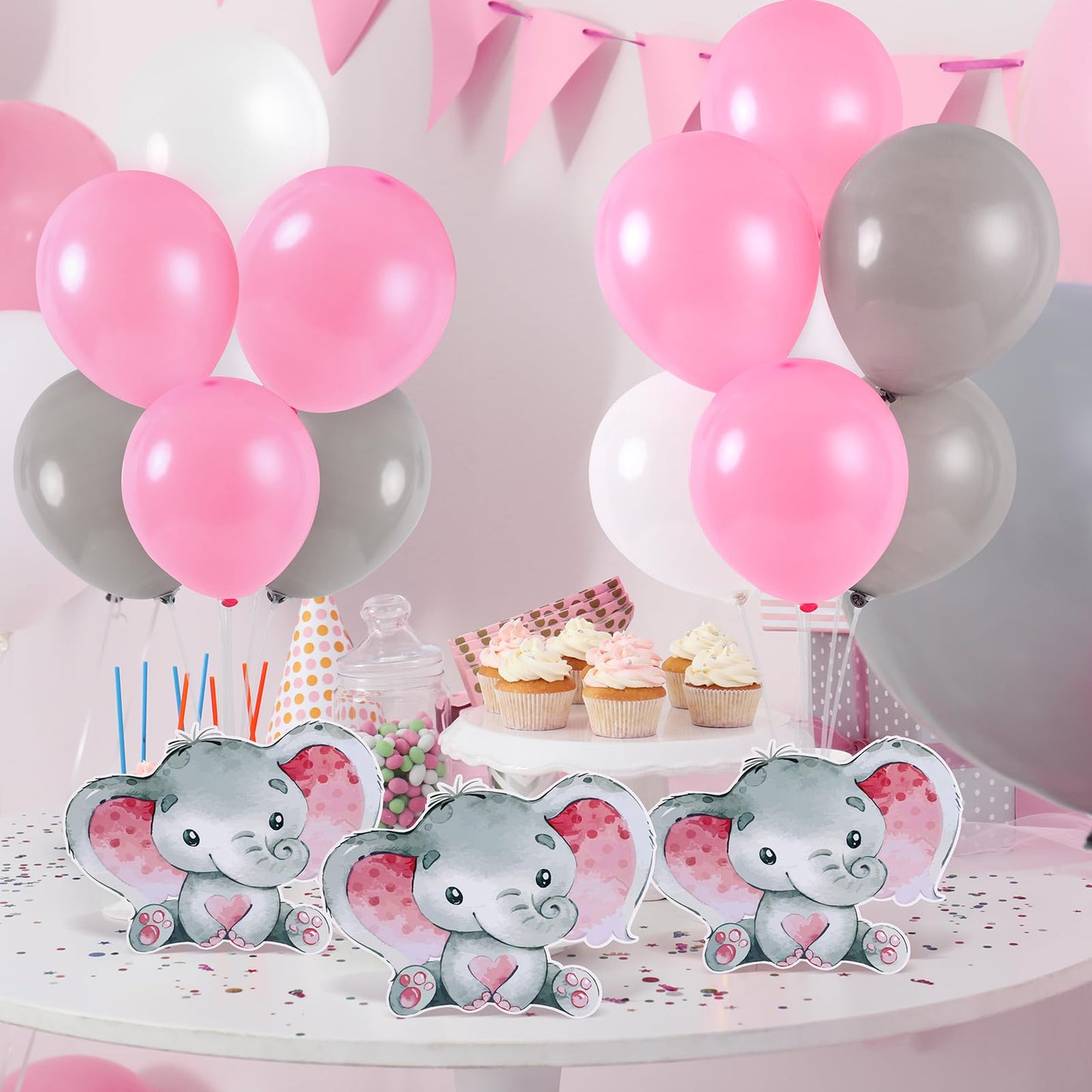 4 Sets Balloon Stand Kit for Table Bear Baby Shower Tables Centerpieces with Balloon Boy Baby Shower Decorations for Bear Theme Gender Reveal Birthday Party Table Decorations Supplies (Brown Bear, 4)