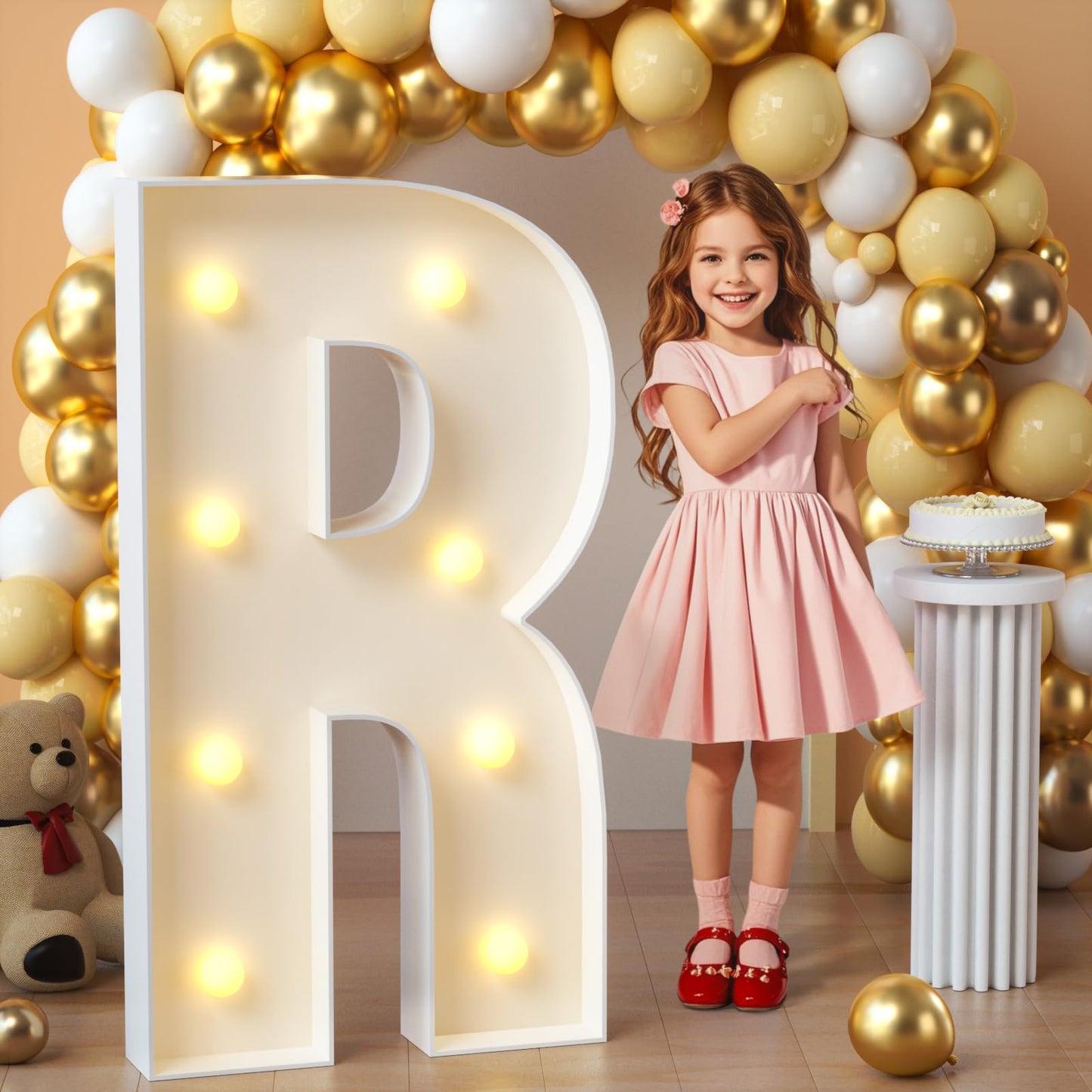 imprsv Marquee Light Up Letters, 3FT Mosaic Letters with Light for Baby Shower Graduation Party Decor, Large A for Engagement Wedding Party Decorations (Need to Assemble)