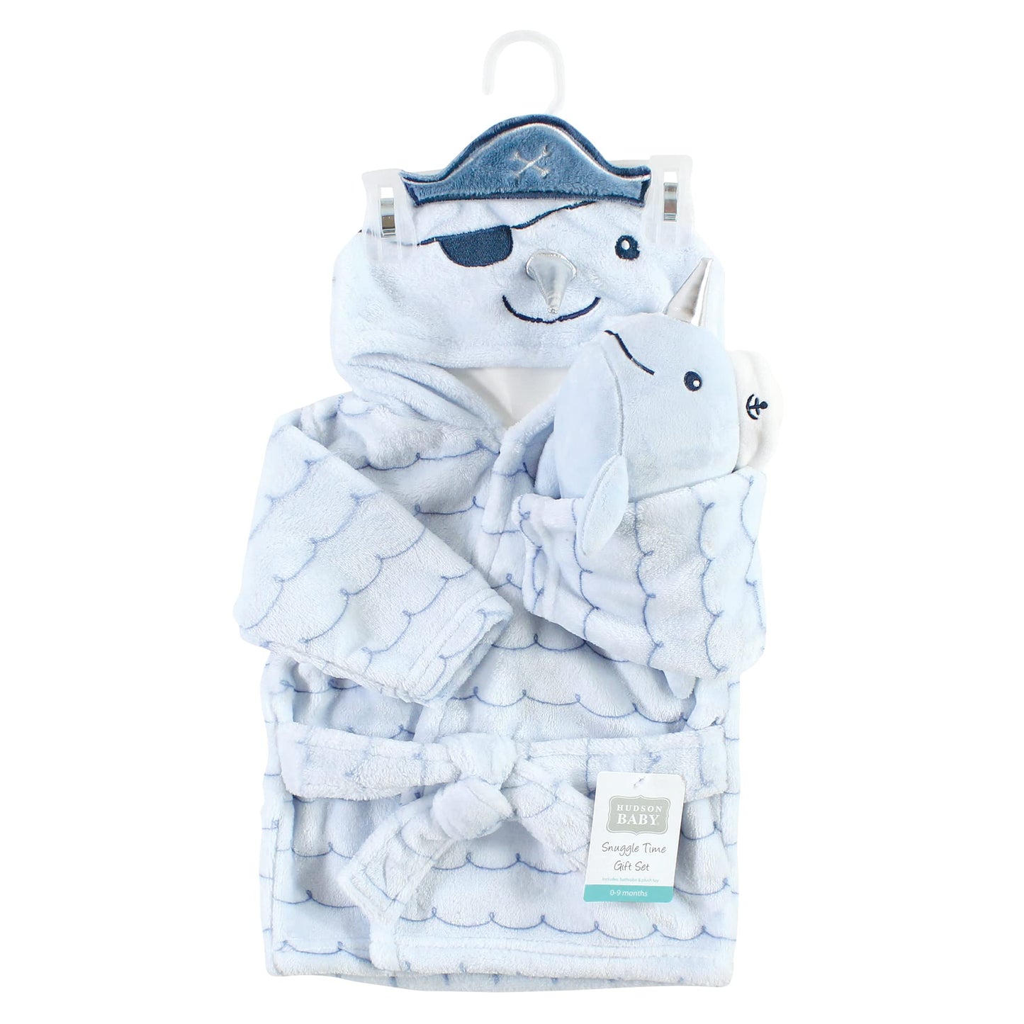 Hudson Baby Unisex Baby Plush Bathrobe and Toy Set