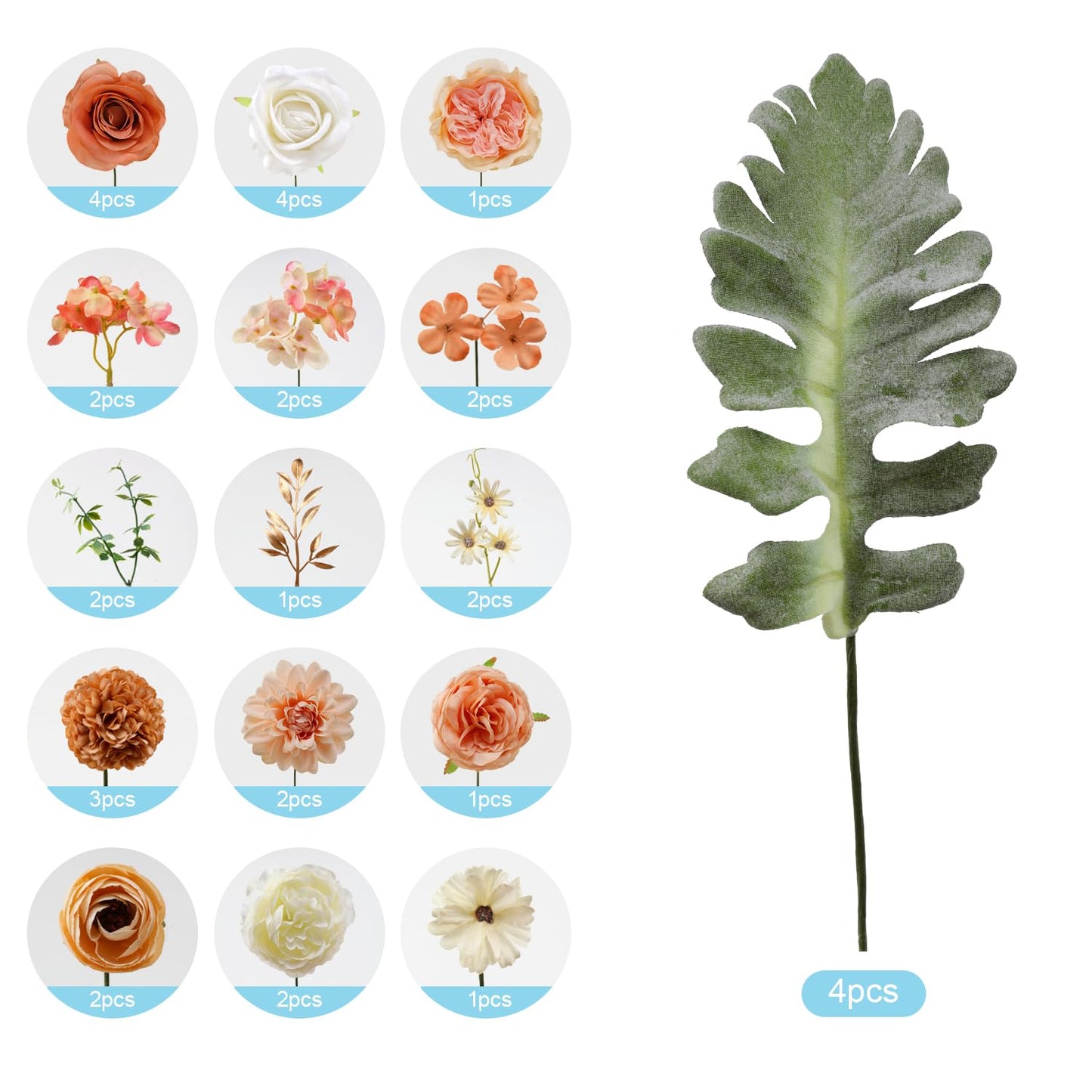 Artificial Flowers Combo for DIY Wedding Bouquets Combo Centerpieces Arrangements Party Bridal Baby Shower Home Decorations-Blush Pink