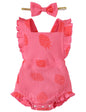 Fullfamous Baby Girl Ruffled Jumpsuit and Headband Set