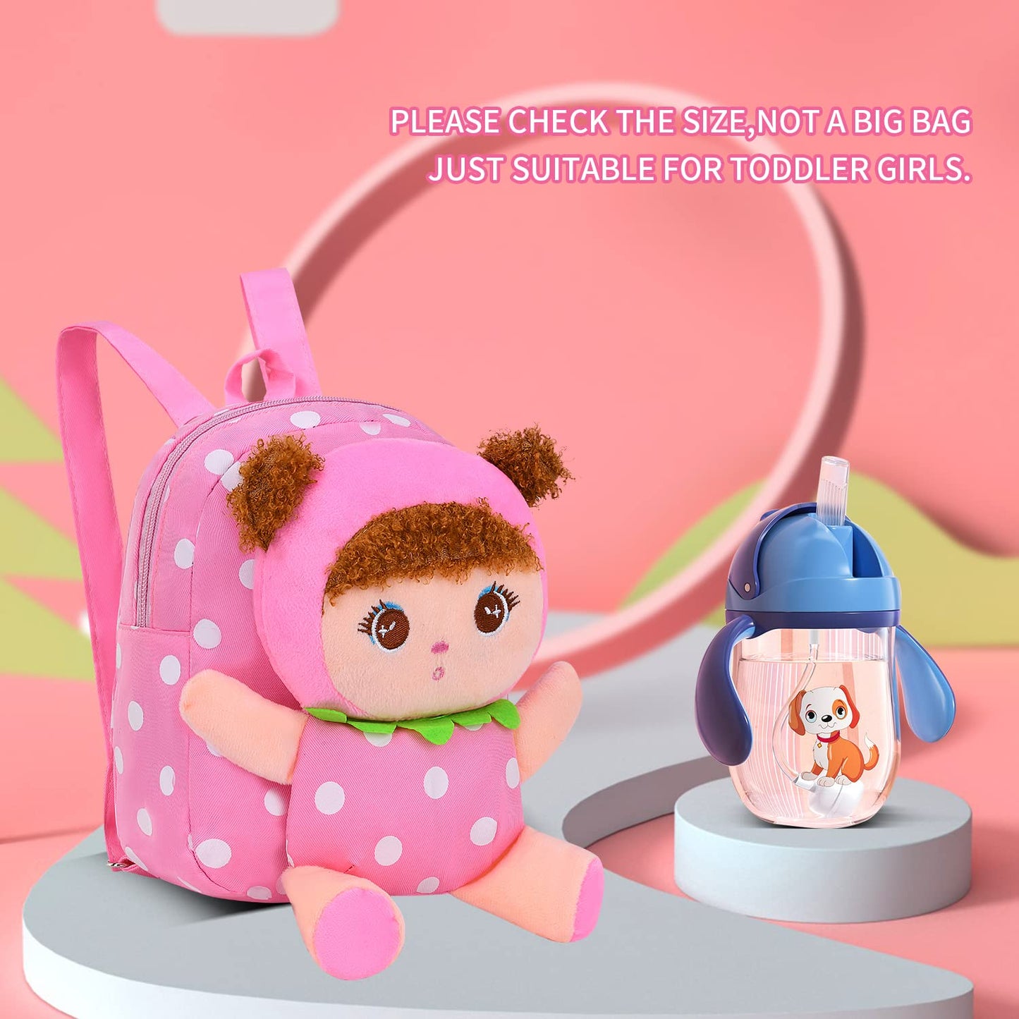 Cute Toddler Backpack Plush Doll Toy Snack Travel Bag Preschool Shoulder Bag Gift for Kid