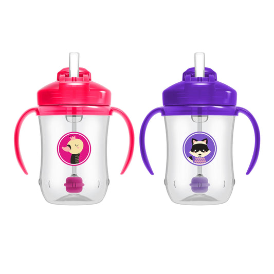 Dr. Brown's Milestones, Baby's First Straw Cup Sippy Cup with Straw, 6m+, 9oz/270ml, Coral, BPA Free