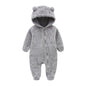 Newborn Baby Jumpsuit Hooded Fleece Rompers Long Sleeve Onesies Outwear Outfits